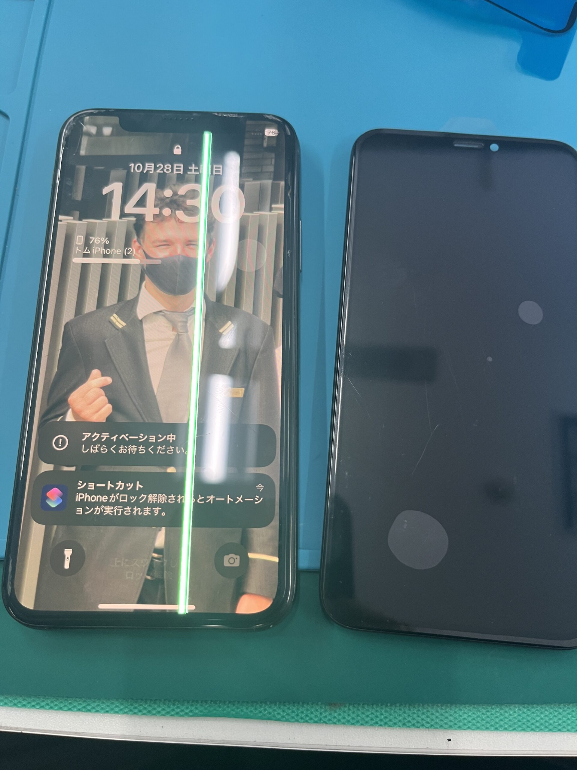 成東店:iPhoneX重度画面交換30分で修理完了！！