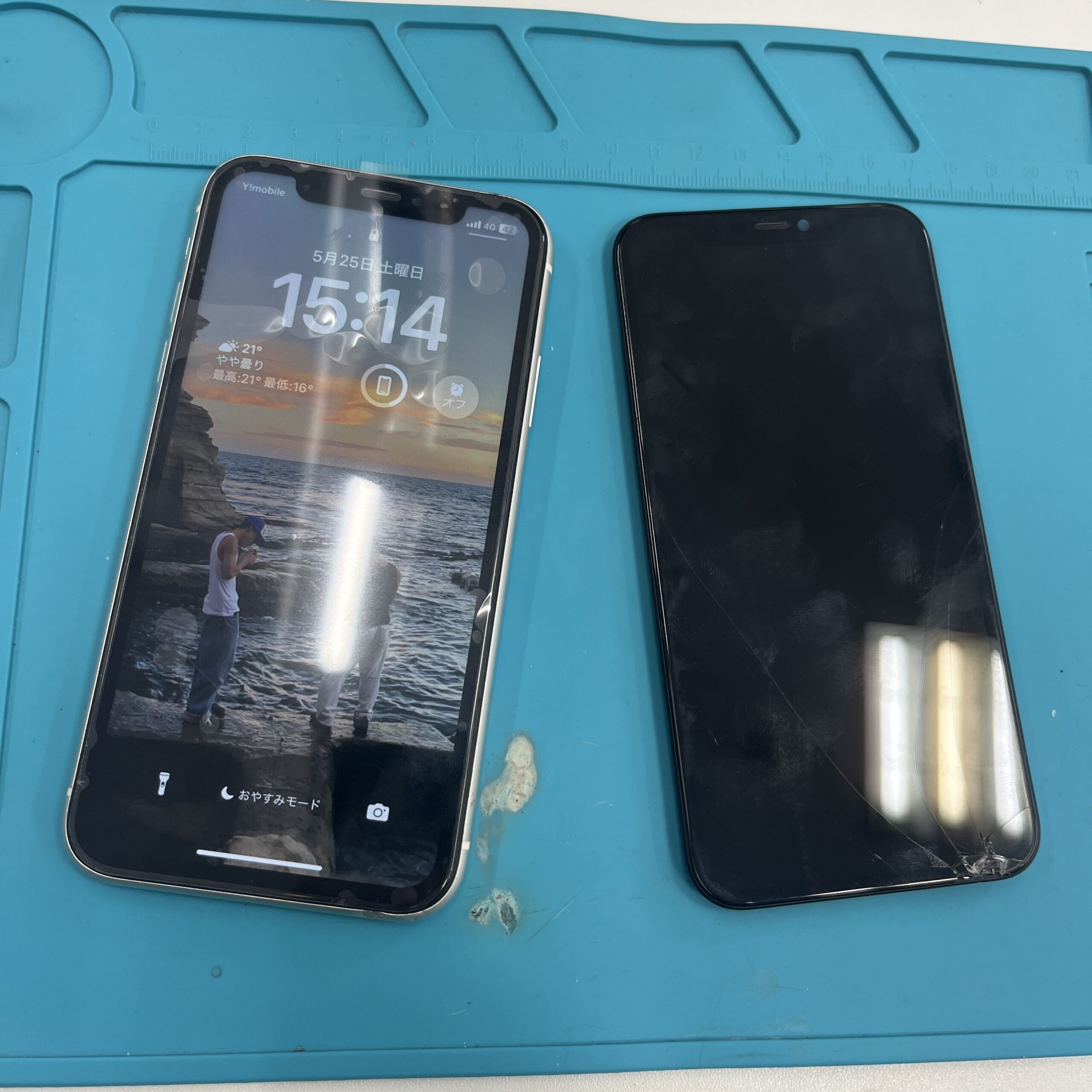 成東店：iPhone 11の重度画面交換を30分で完了！勝浦市よりお越しのお客様