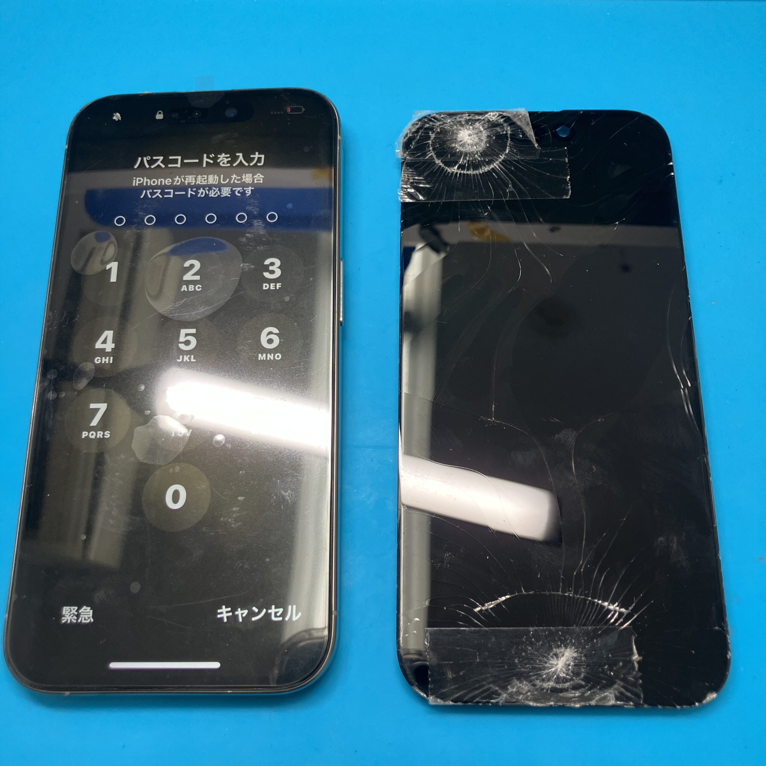 土浦店 iPhone 15 Pro 液晶重度画面修理、21,780円で即日対応！地域最安値！