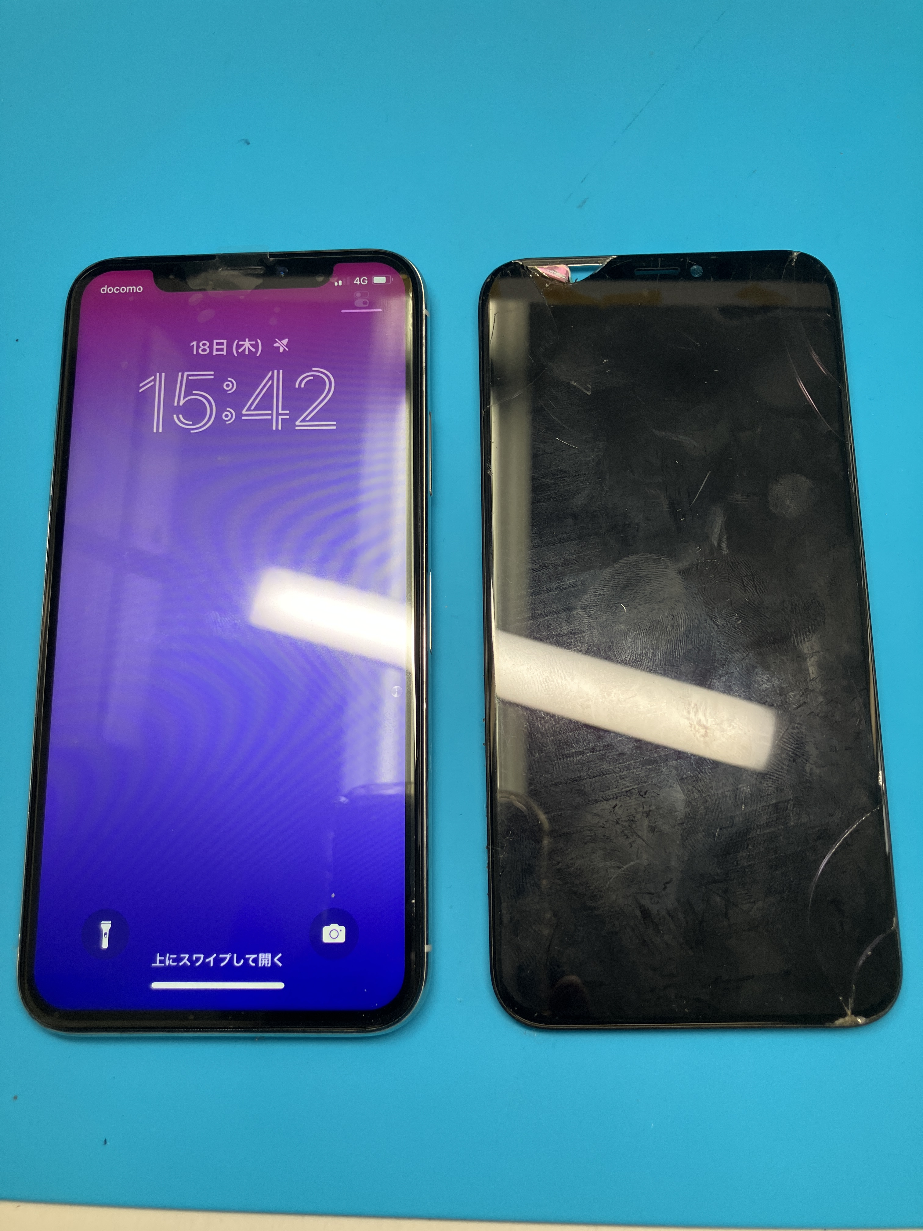 土浦店 iPhone Xの重度画面修理を即日対応！7,480円で安心修理