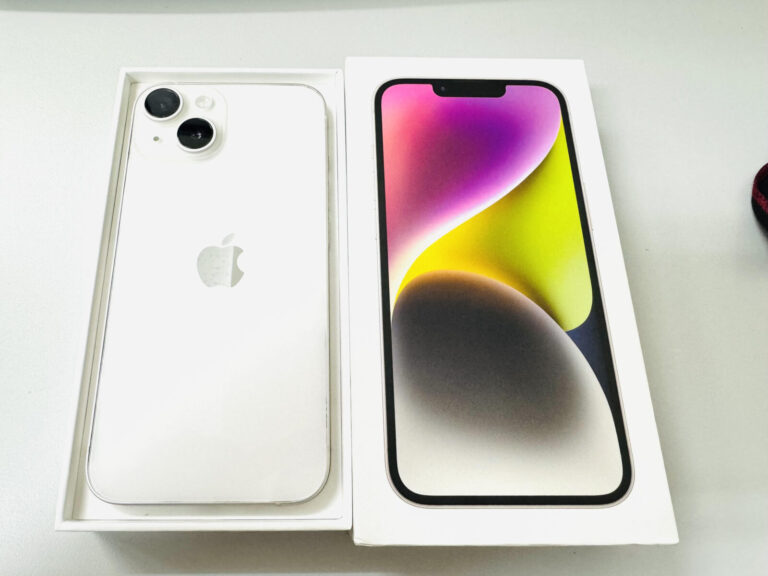 【千葉市からご来店】iPhone 14 128GB スターライトの中古品を買取しました！フレーム凹みあり・バッテリー84％｜iPhoneステーション所沢店