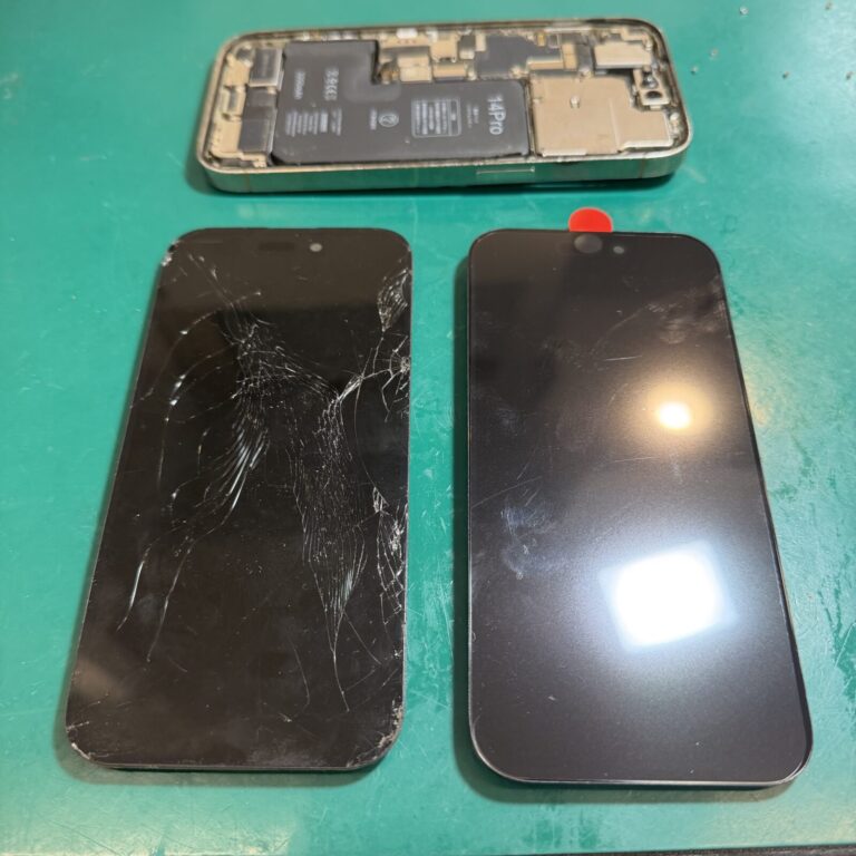 【浦和店】落下で画面全体が割れたiPhone 14 Proの液晶交換を実施！